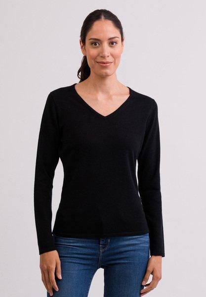 CASH-MERE.CH - Kaschmir V-Ausschnitt Pullover, für Damen, Schwarz, Größe XS von CASH-MERE.CH