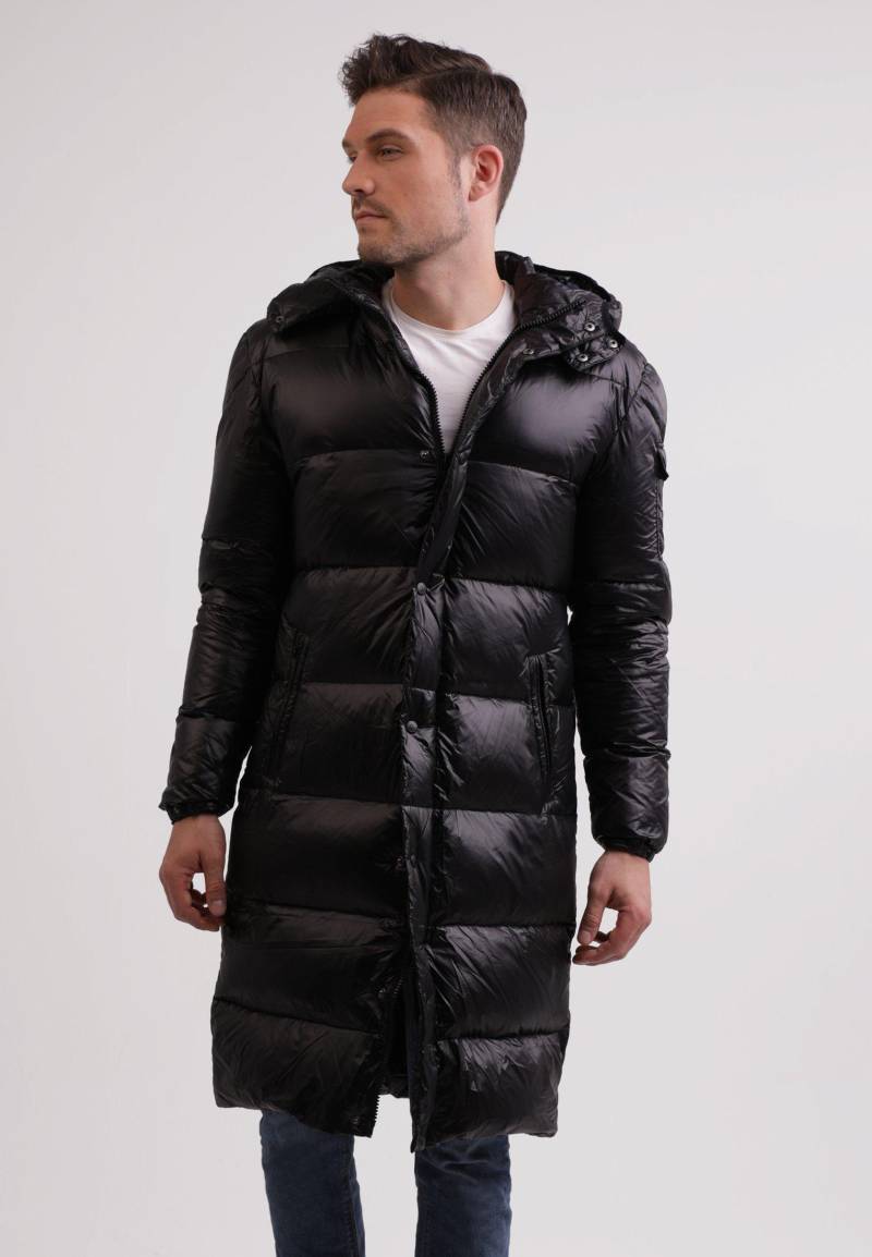 Langer Daunenmantel Mit Kapuze Und Kaschmirfutter Unisex Schwarz XXL von CASH-MERE.CH