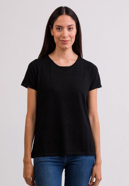 T-shirt Damen Schwarz L von CASH-MERE.CH