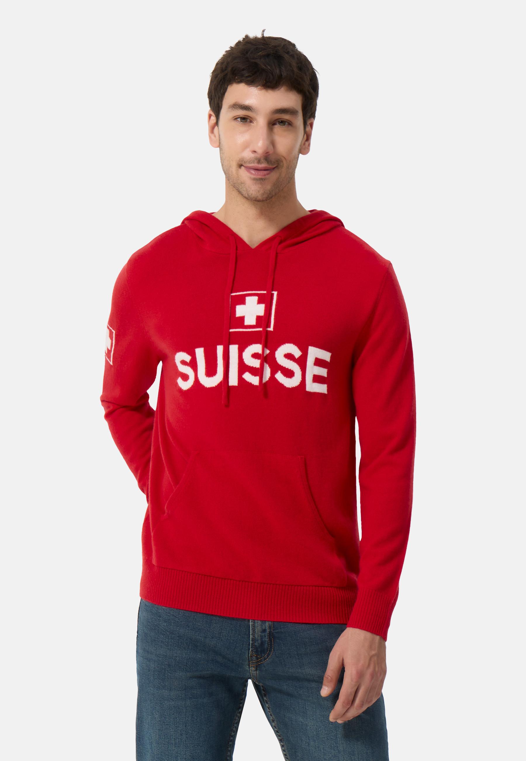 CASH-MERE.CH - Unisex Wolle Kaschmir Hoodie Switzerland, für Herren, Rot, Größe XS von CASH-MERE.CH