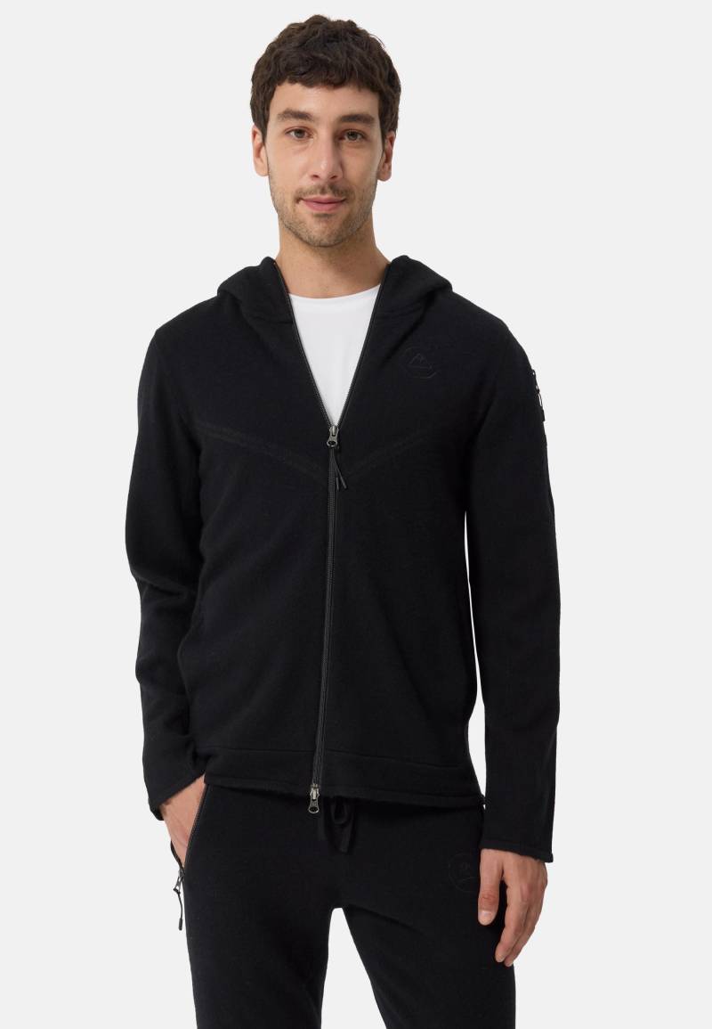 Unisex Wolle Kaschmir Trainerjacke Herren Schwarz L von CASH-MERE.CH