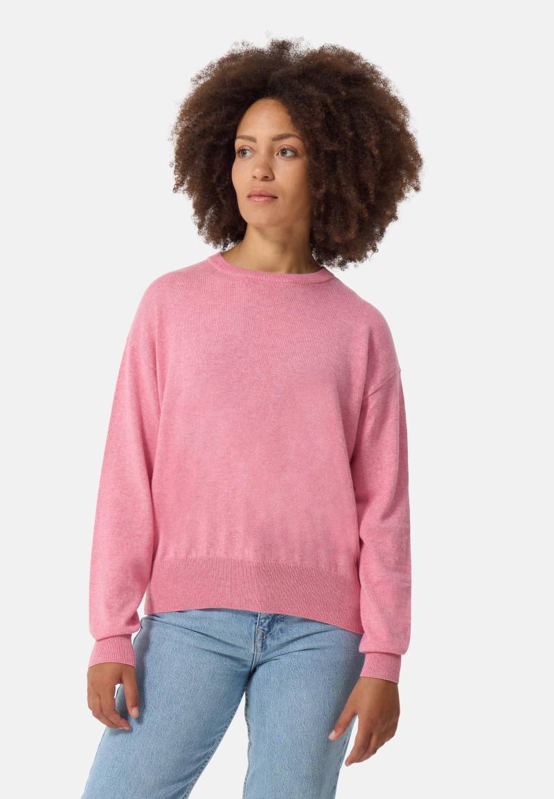 Wolle Kaschmir Oversize Style Rundhals Pullover Damen Pink M von CASH-MERE.CH