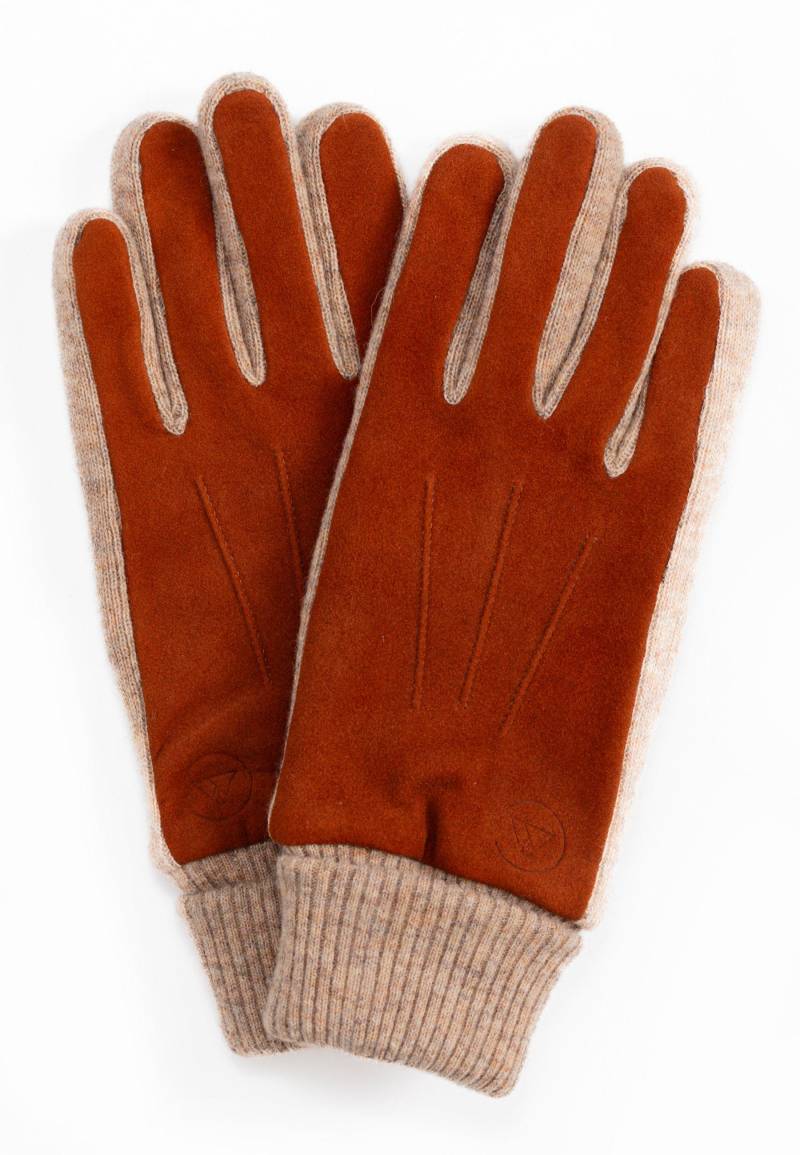 Ziegen Wildlederhandschuhe Mit Kaschmirfutter Und Manchette Herren Braun L von CASH-MERE.CH