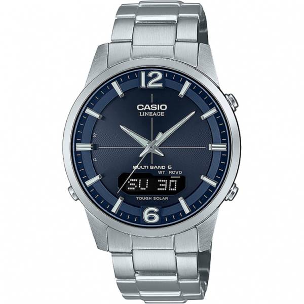CASIO Digi-Analog, Lineage Tag Datum, Solar Funkuhr, Edelstahl blau CASIO Digi-Analog, Lineage Tag Datum, Solar Funkuhr, Edelstahl blau von CASIO