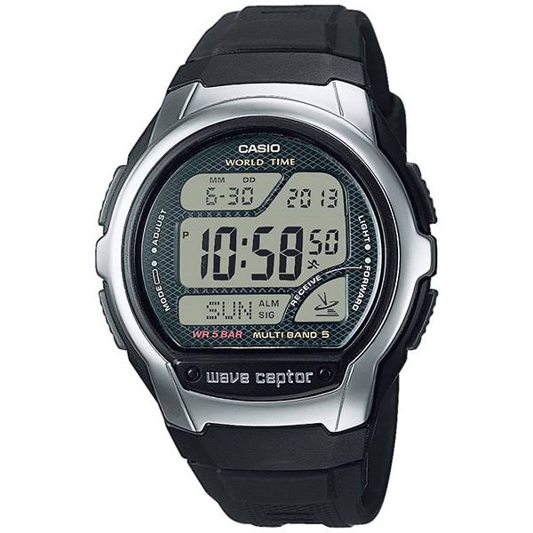 CASIO Digital Funkuhr, LCD Wave Ceptor 5, schwarz von CASIO