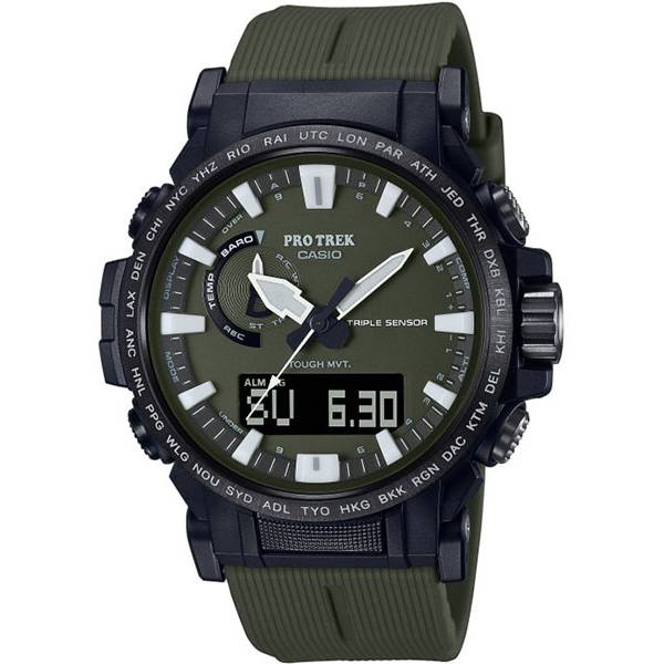 CASIO Pro Trek Funk-Solar, Alti-Baro-Thermo-Kompass oliv von CASIO