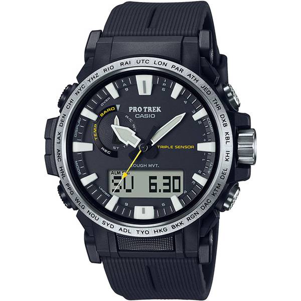 CASIO Pro Trek Funk-Solar, Alti-Baro-Thermo-Kompass schwarz von CASIO