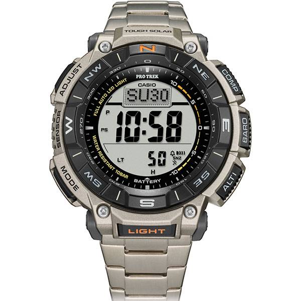 CASIO Pro Trek Solaruhr, Alti-Baro-Thermo-Kompass Titan von CASIO