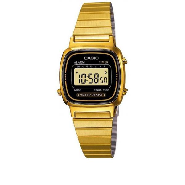 CASIO Vintage LCD, Digitaluhr Wega Lady gold schwarz von CASIO