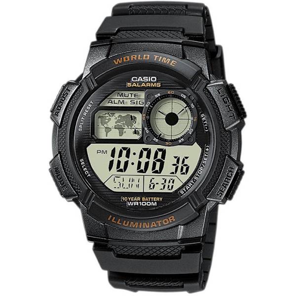 CASIO Sport-Digitaluhr Worldtimer mit 5 Alarmen schwarz von CASIO