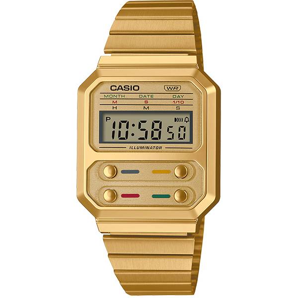 CASIO Vintage LCD, Digitaluhr Edgy Illuminator gold von CASIO