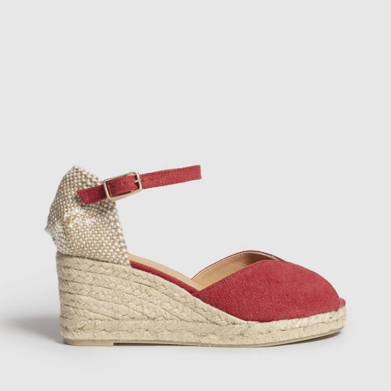 Offene Espadrilles Bianca mit Keilabsatz und Riemen von CASTANER