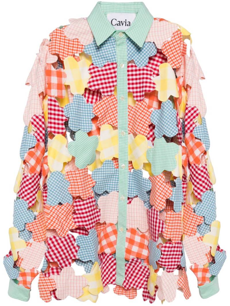 CAVIA cut-out patchwork shirt - Red von CAVIA