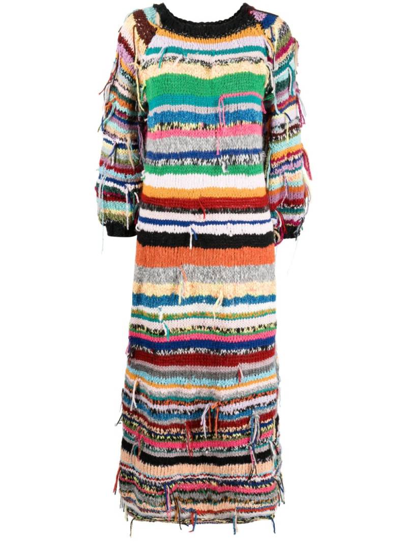 CAVIA distressed-effect chunky-knit dress - Multicolour von CAVIA