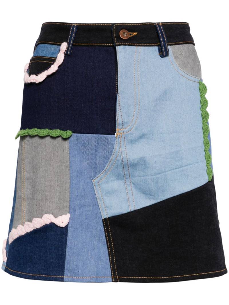 CAVIA patchwork denim miniskirt - Blue von CAVIA