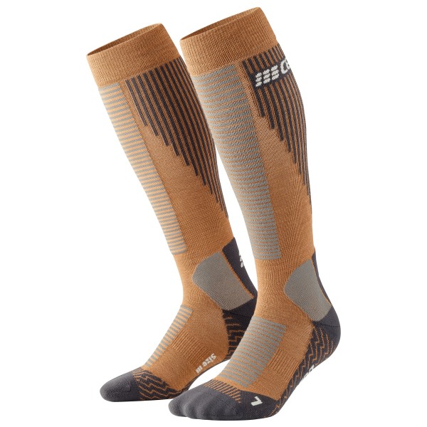 CEP - Touring Compression Socks Skiing Tall V2 - Skisocken Gr III braun von CEP