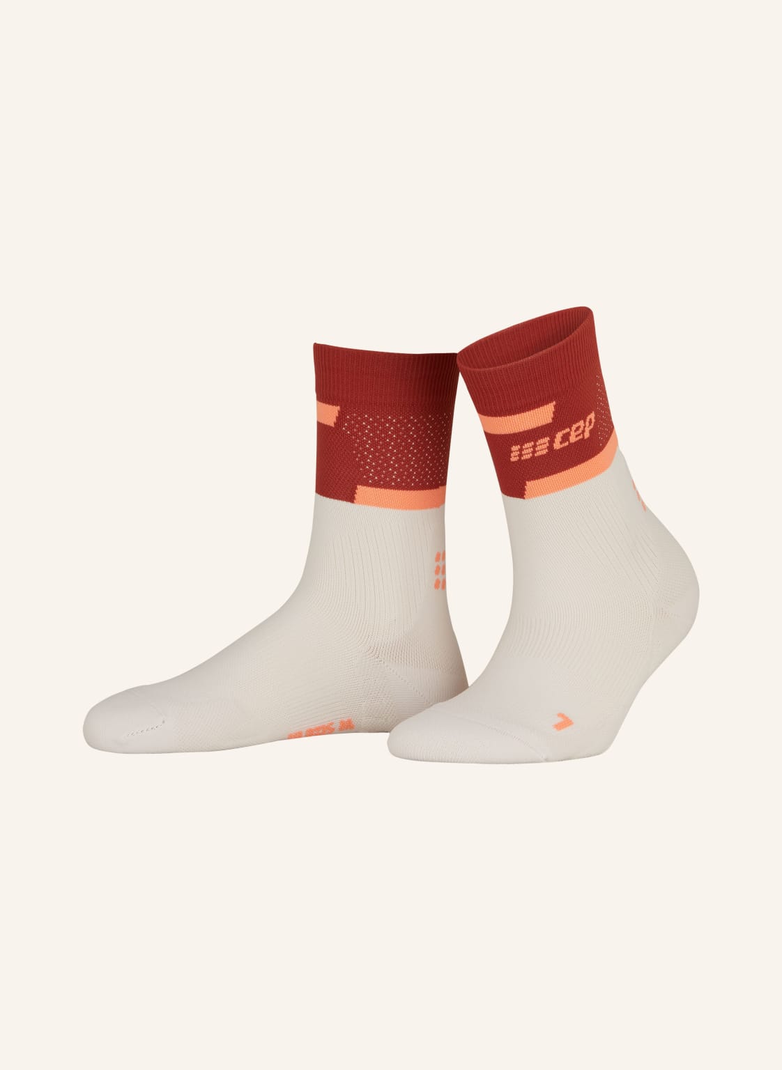 Cep Laufsocken The Run Compression 4.0 - Mid Cut weiss von CEP