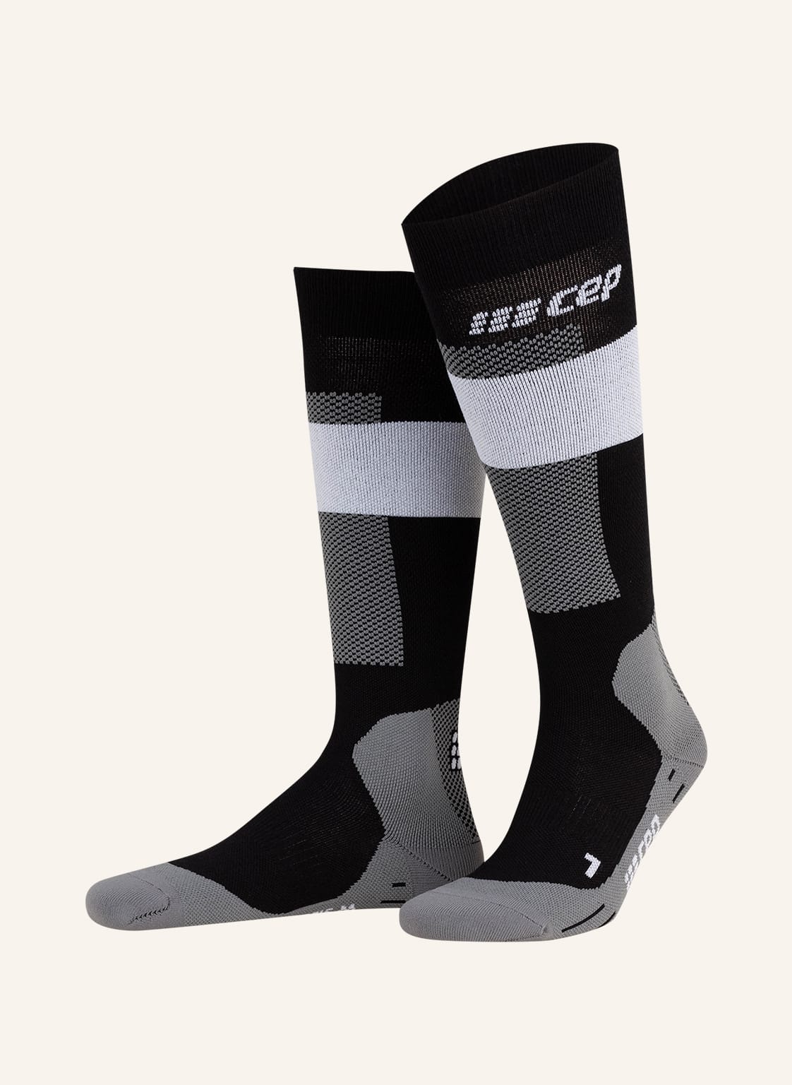 Cep Skisocken Merino Compression Mit Merinowolle grau von CEP