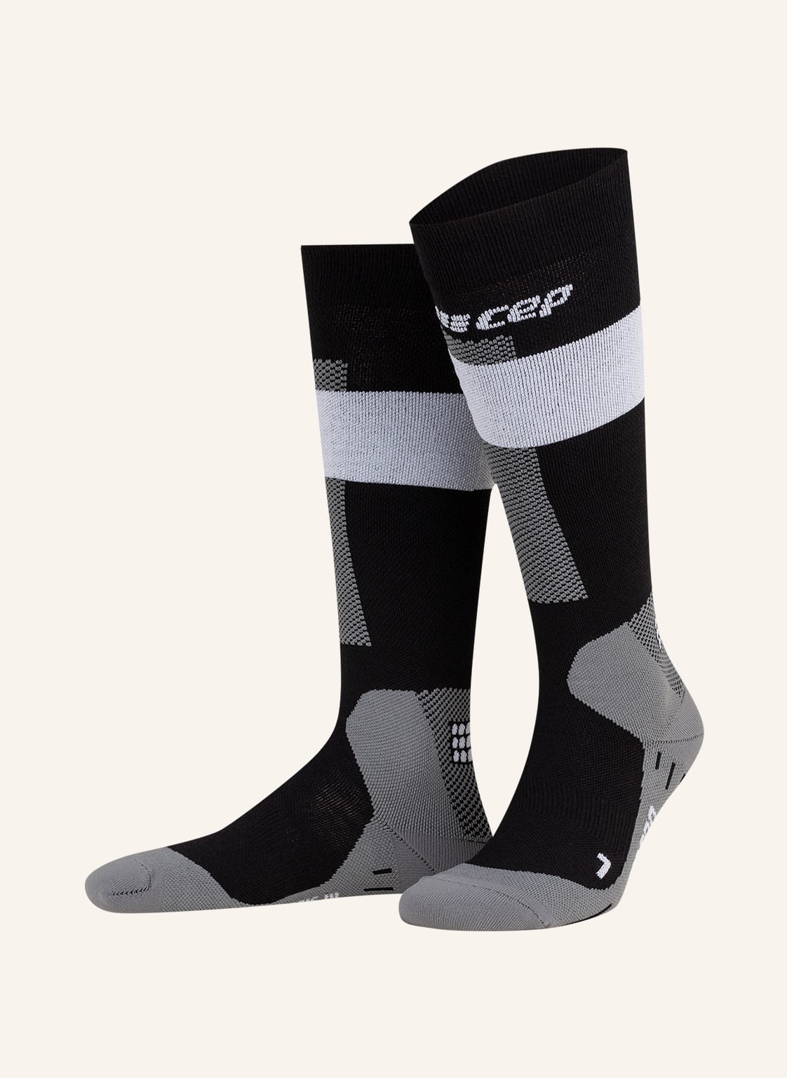 Cep Skisocken Merino Compression - Tall Mit Merinowolle grau von CEP