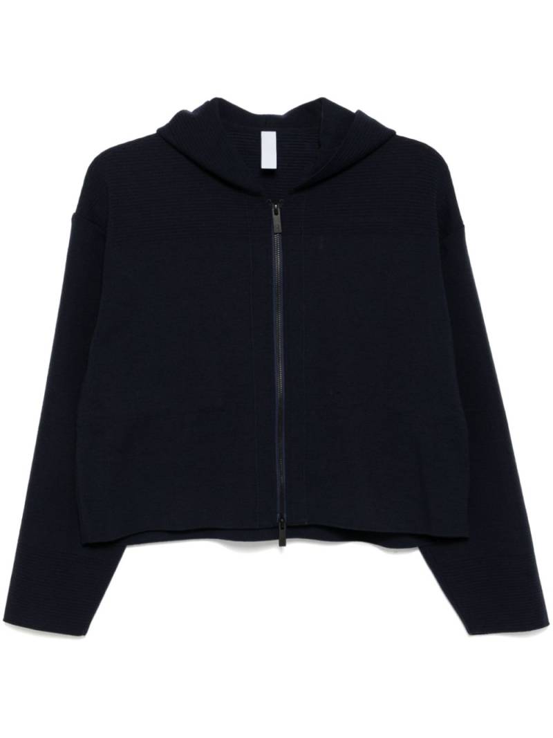 CFCL milan rib cropped hoodie jacket - Blue von CFCL