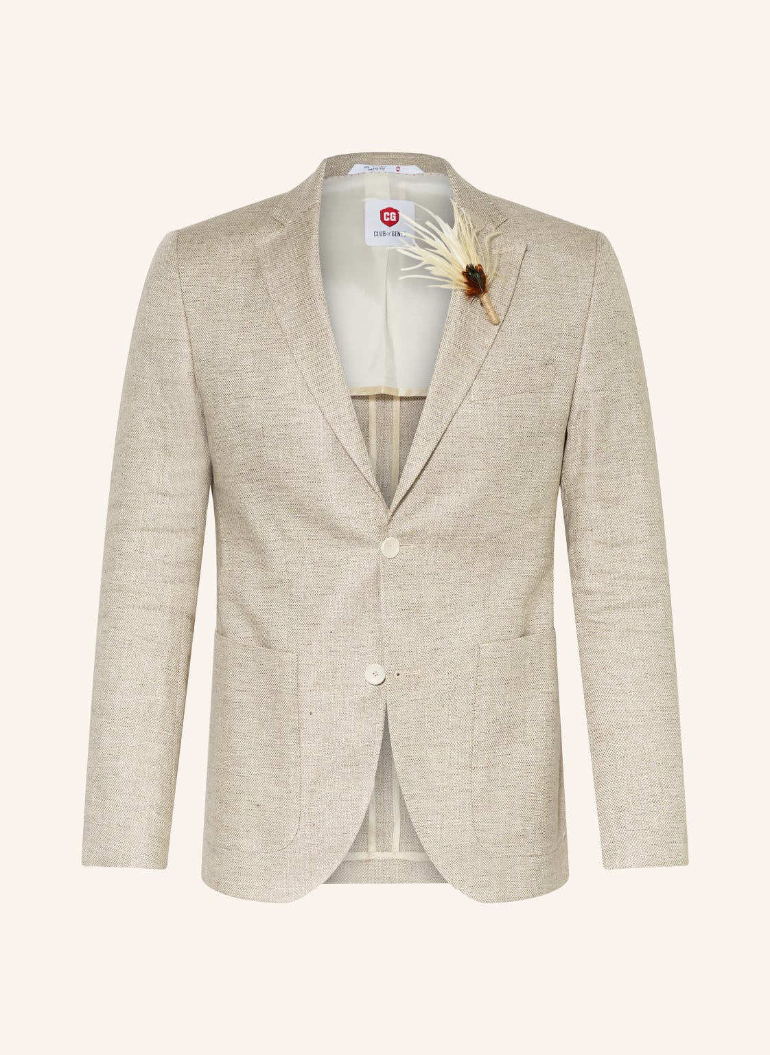 Cg - Club Of Gents Anzugsakko Sg Peterson Slim Fit Mit Leinen beige von CG - CLUB of GENTS