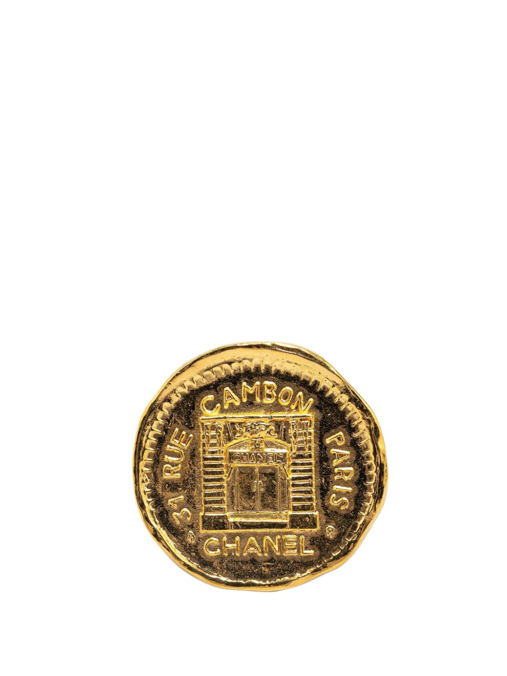 CHANEL Pre-Owned 1970-1980 Gold Plated 31 Rue Cambon costume brooch von CHANEL Pre-Owned