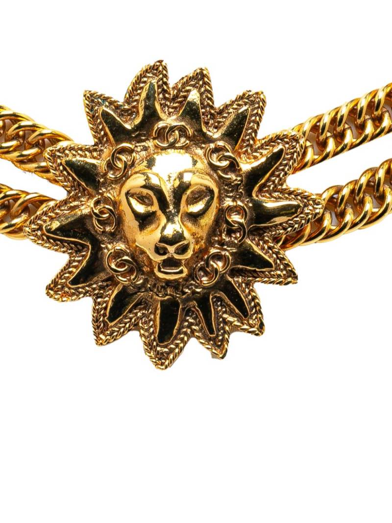 CHANEL Pre-Owned 1970-1980 Gold Plated Lion Head costume necklace von CHANEL Pre-Owned