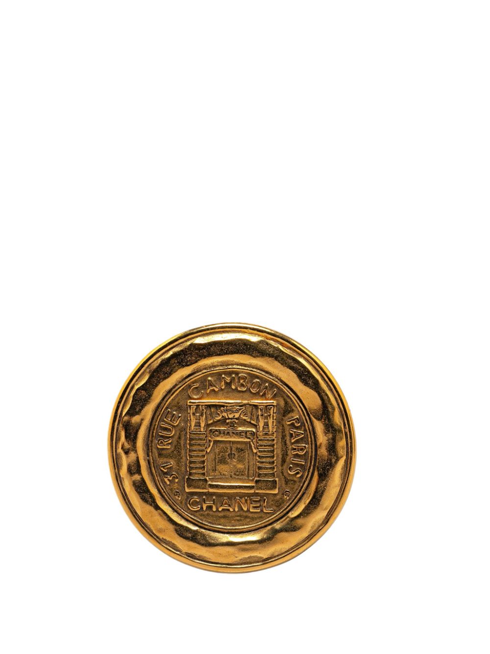 CHANEL Pre-Owned 1980-1990 Gold Plated 31 Rue Cambon costume brooch von CHANEL Pre-Owned