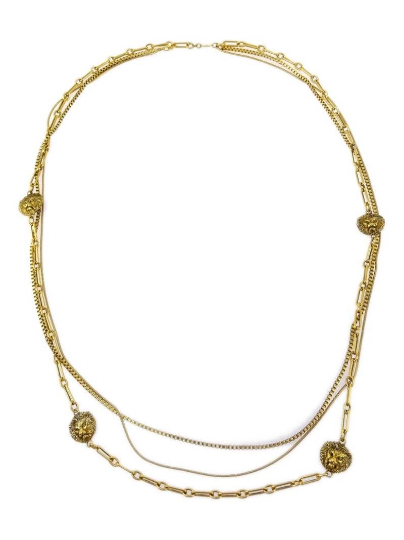 CHANEL Pre-Owned 1983 lion head multi-chain necklace - Gold von CHANEL Pre-Owned