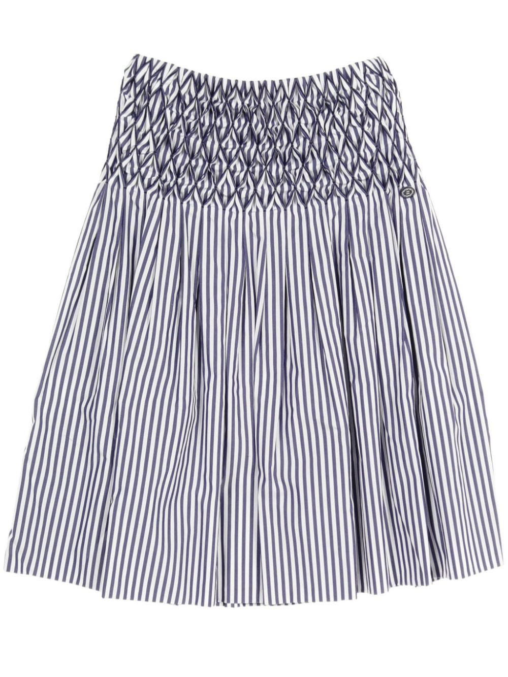 CHANEL Pre-Owned 1986-1988 striped midi skirt - Blue von CHANEL Pre-Owned