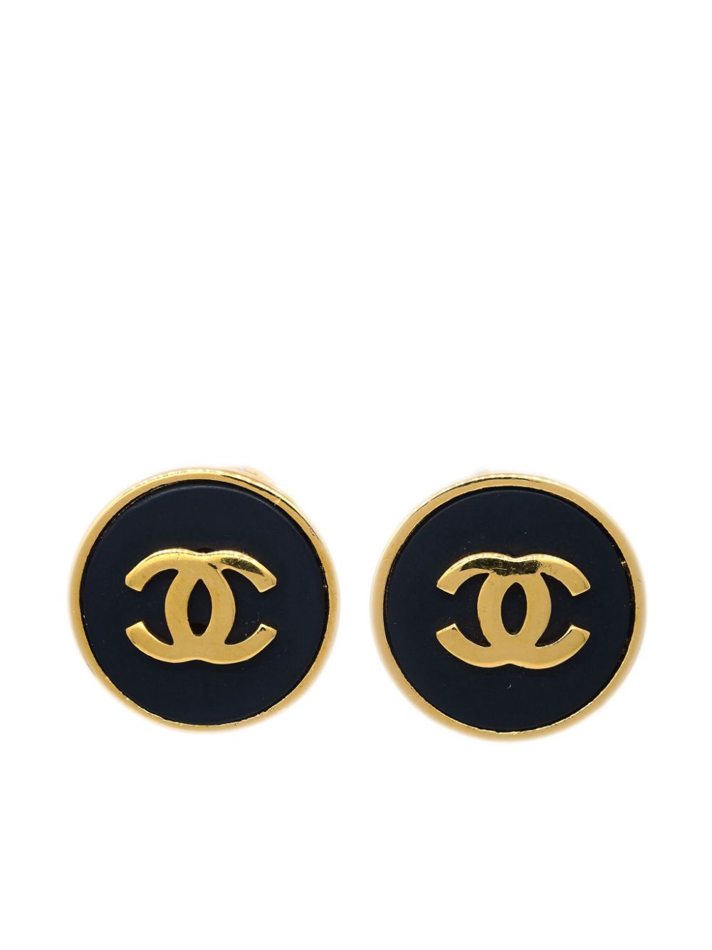 CHANEL Pre-Owned 1988 CC button clip-on earrings - Gold von CHANEL Pre-Owned