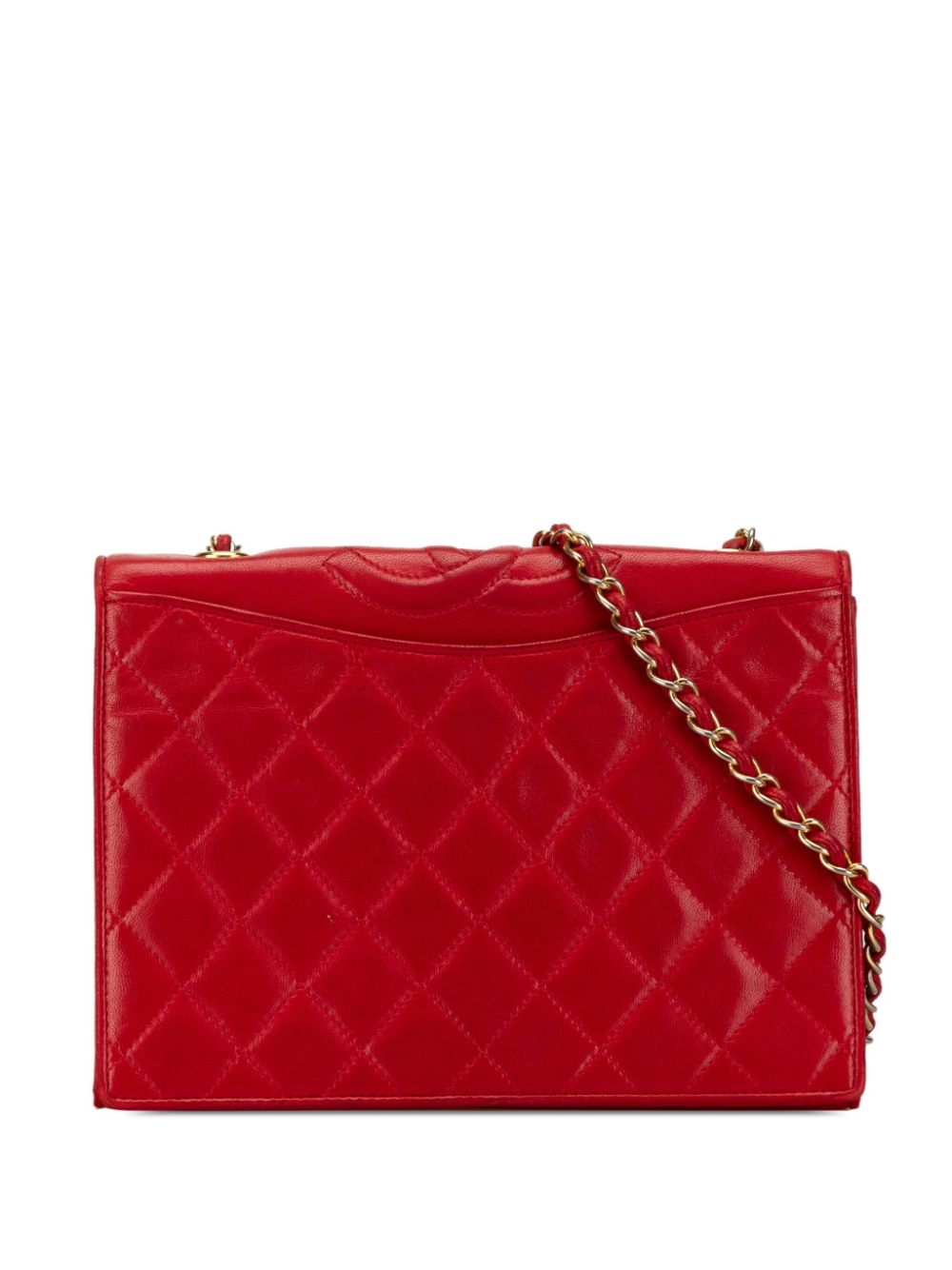 CHANEL Pre-Owned 1989-1991 CC Quilted Lambskin Full Flap crossbody bag - Red von CHANEL Pre-Owned