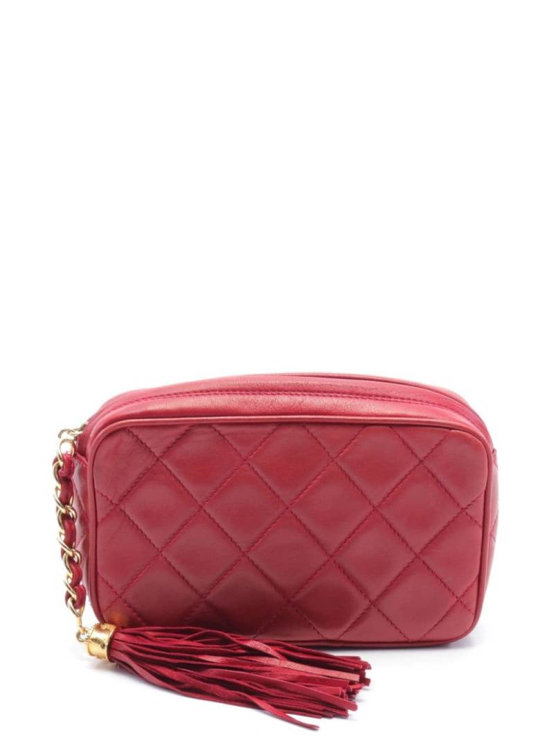 CHANEL Pre-Owned 1989-1991 diamond-quilted pouch - Red von CHANEL Pre-Owned