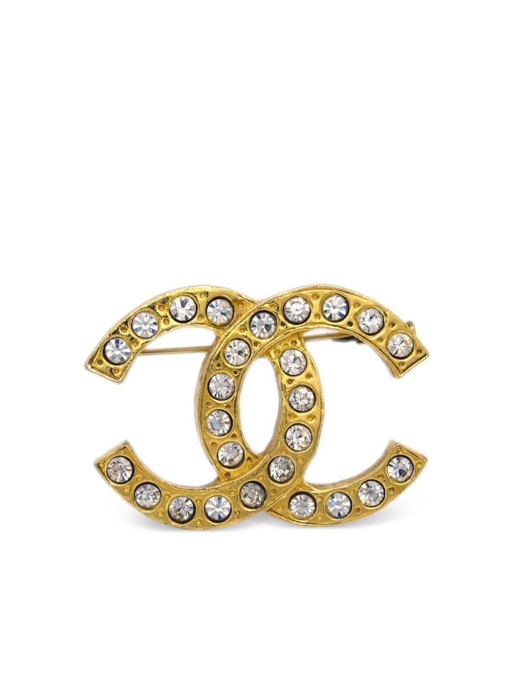 CHANEL Pre-Owned 1990-2000 CC rhinestone-embellished brooch - Gold von CHANEL Pre-Owned