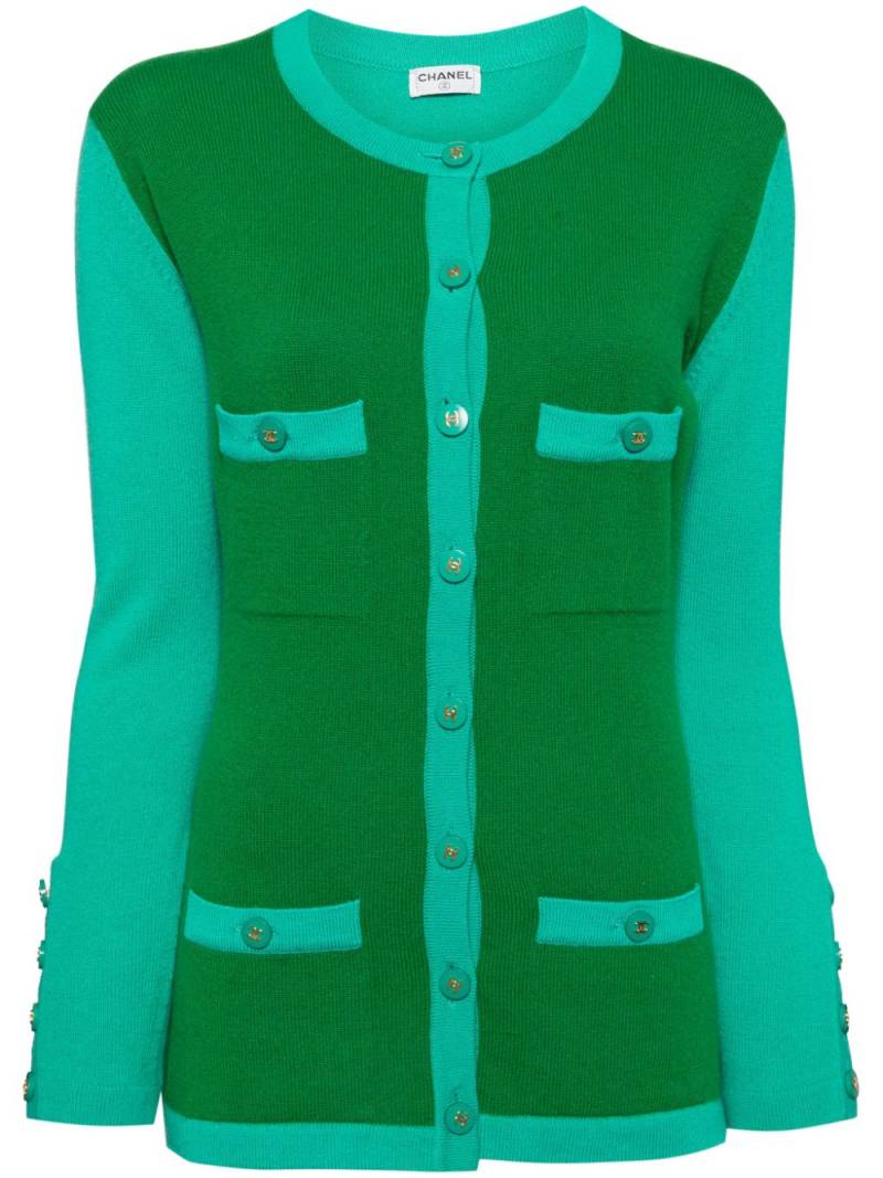 CHANEL Pre-Owned 1990-2000s long sleeve cardigan - Green von CHANEL Pre-Owned