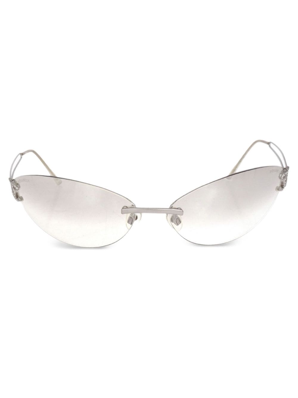 CHANEL Pre-Owned 1990-2000s CC crystal-embellished sunglasses - Silver von CHANEL Pre-Owned