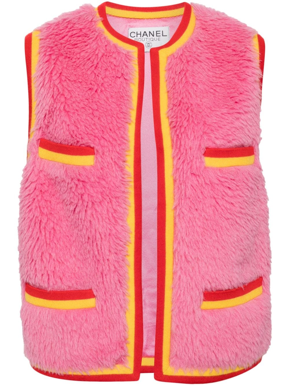 CHANEL Pre-Owned 1990-2000s CC faux-fur vest - Pink von CHANEL Pre-Owned
