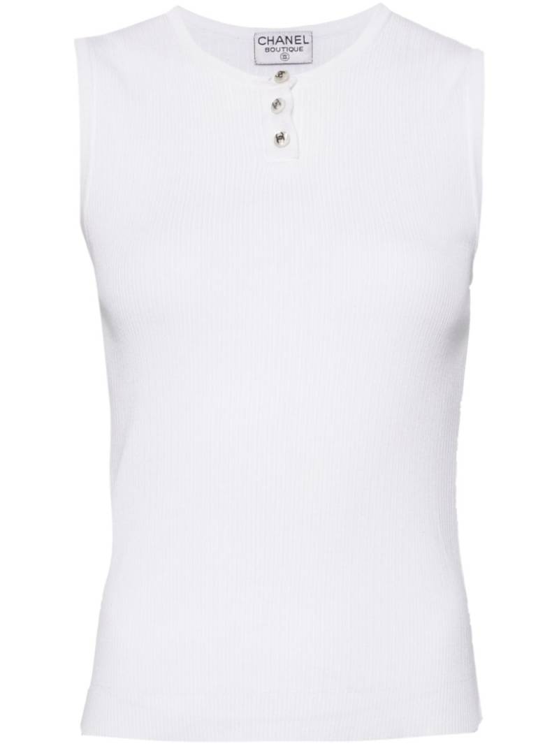 CHANEL Pre-Owned 1990-2000s CC tank top - White von CHANEL Pre-Owned