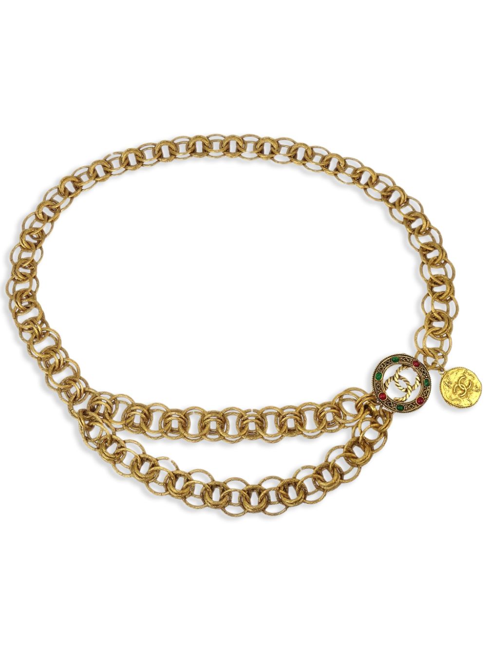 CHANEL Pre-Owned 1990-2000s Medallion gripoix chain belt - Gold von CHANEL Pre-Owned