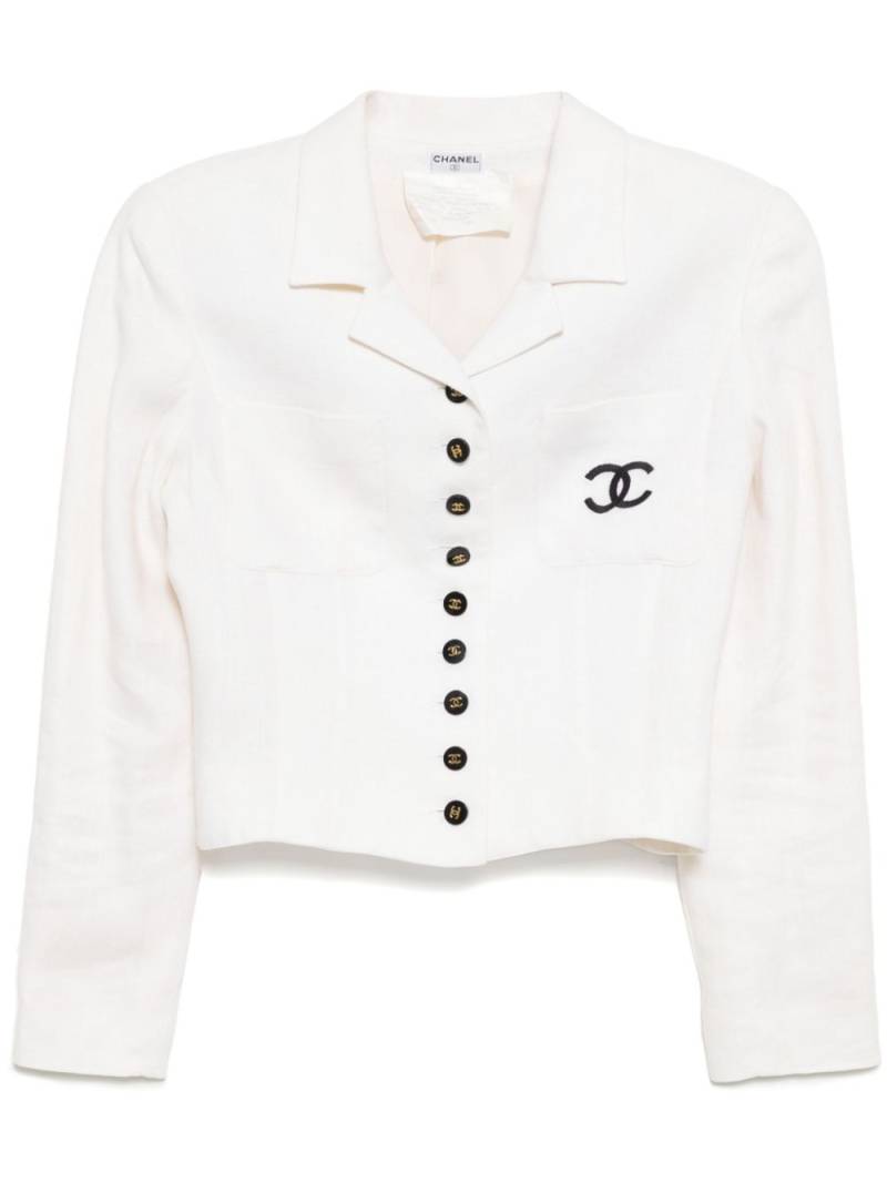 CHANEL Pre-Owned 1990-2000s Single Breasted Jacket - White von CHANEL Pre-Owned