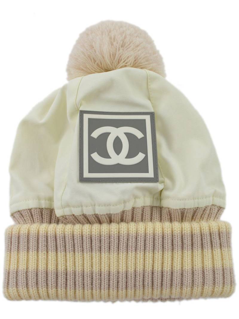 CHANEL Pre-Owned 1990-2000s Sports line panelled beanie - Neutrals von CHANEL Pre-Owned