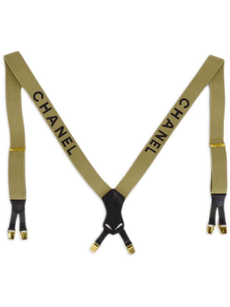 CHANEL Pre-Owned 1990-2000s logo-jacquard suspenders - Gold von CHANEL Pre-Owned