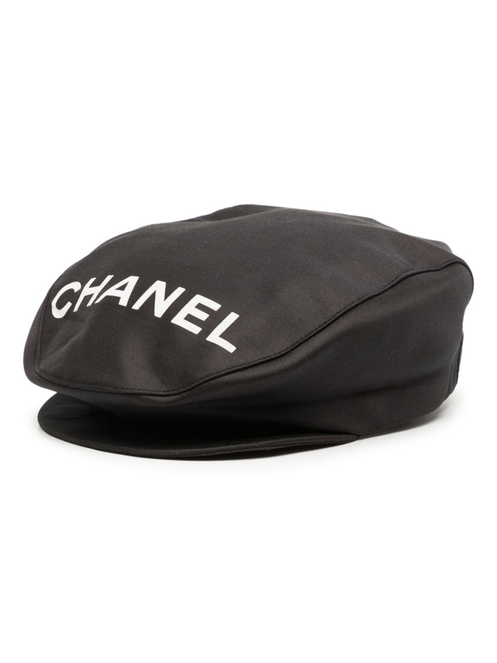 CHANEL Pre-Owned 1990-2000s logo-print newsboy cap - Black von CHANEL Pre-Owned