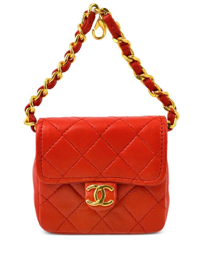 CHANEL Pre-Owned 1990-2000s mini diamond-quilted flap pouch - Red von CHANEL Pre-Owned