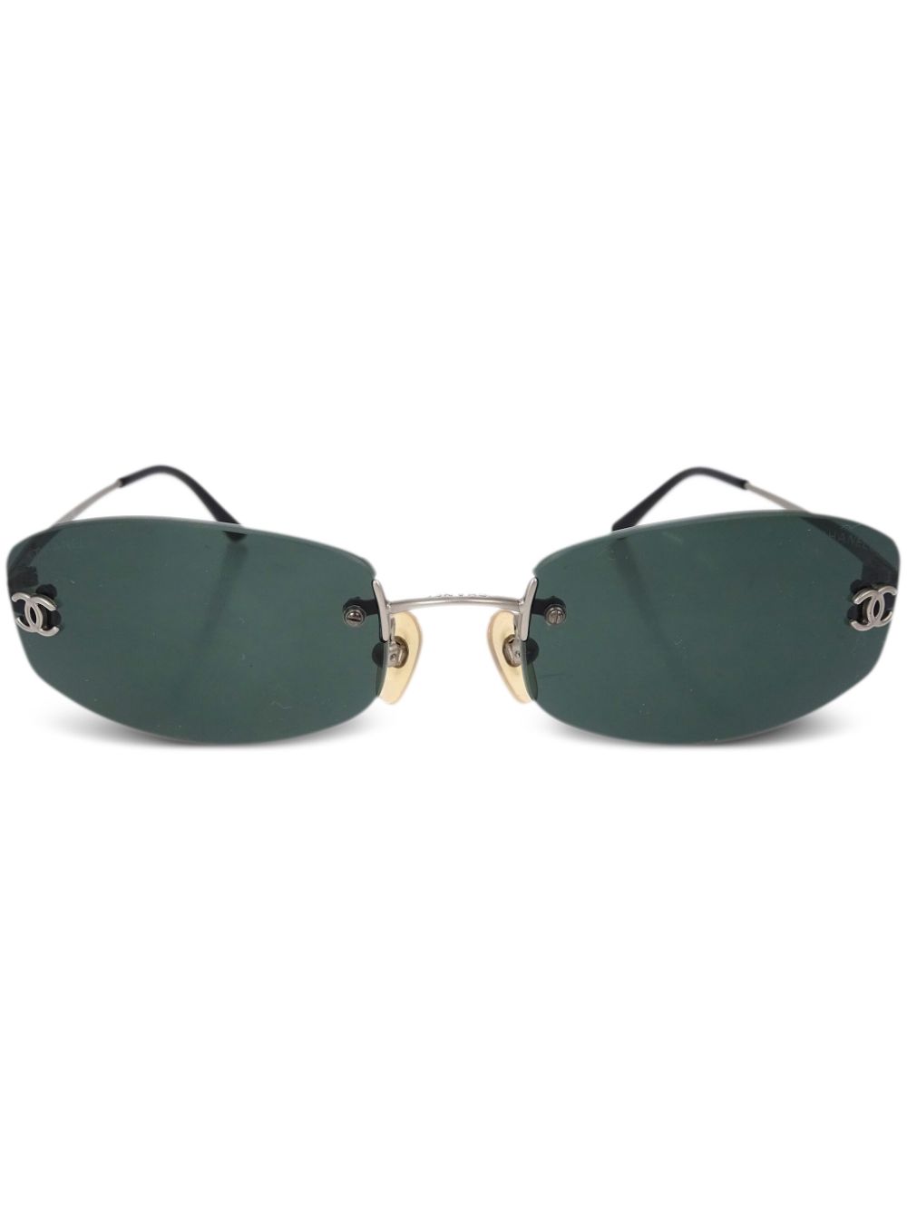 CHANEL Pre-Owned 1990-2000s rimless sunglasses - Green von CHANEL Pre-Owned