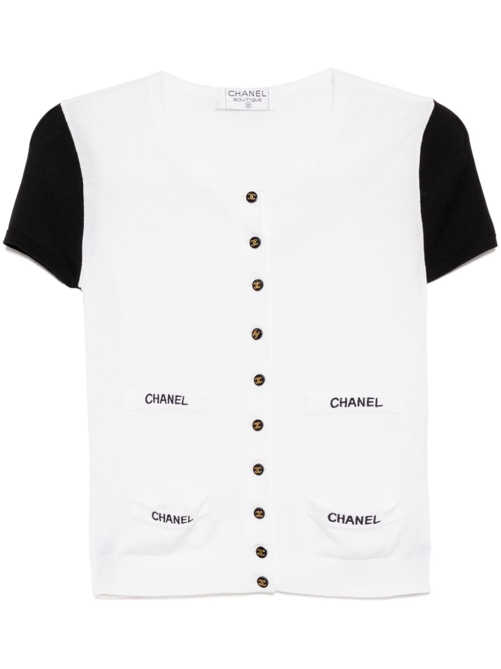 CHANEL Pre-Owned 1990-2000s short-sleeved cardigan - White von CHANEL Pre-Owned