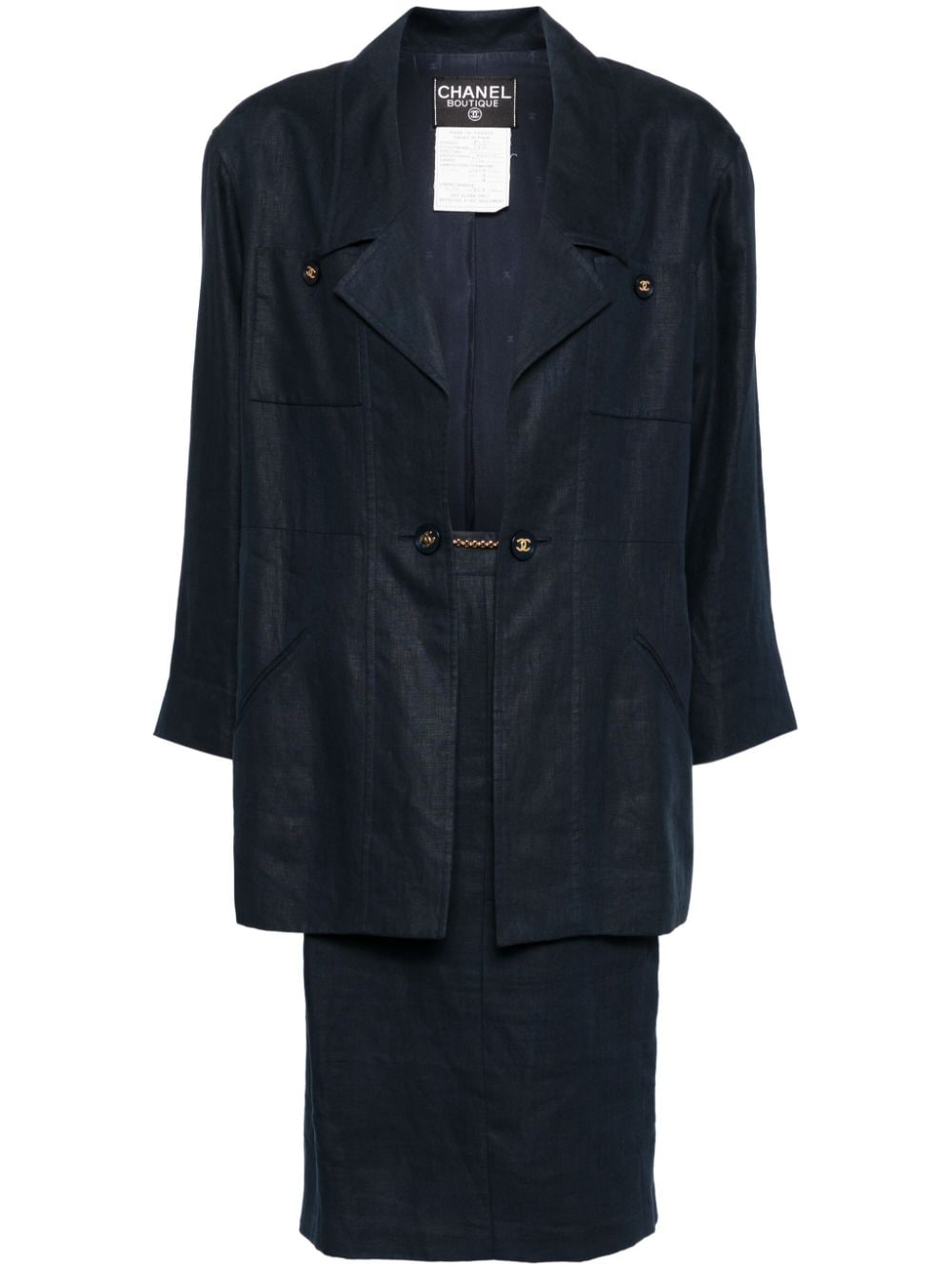 CHANEL Pre-Owned 1990-2000s single breasted skirt suit - Blue von CHANEL Pre-Owned