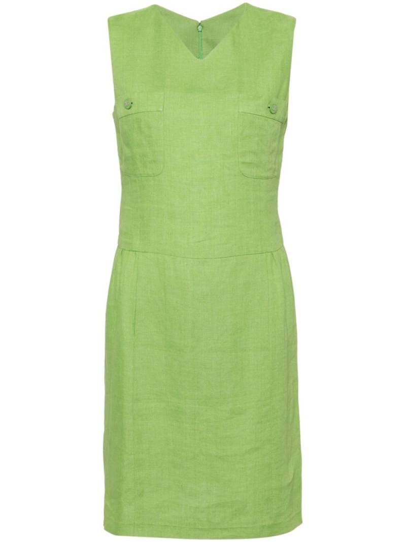 CHANEL Pre-Owned 1990-2000s sleeveless linen minidress - Green von CHANEL Pre-Owned