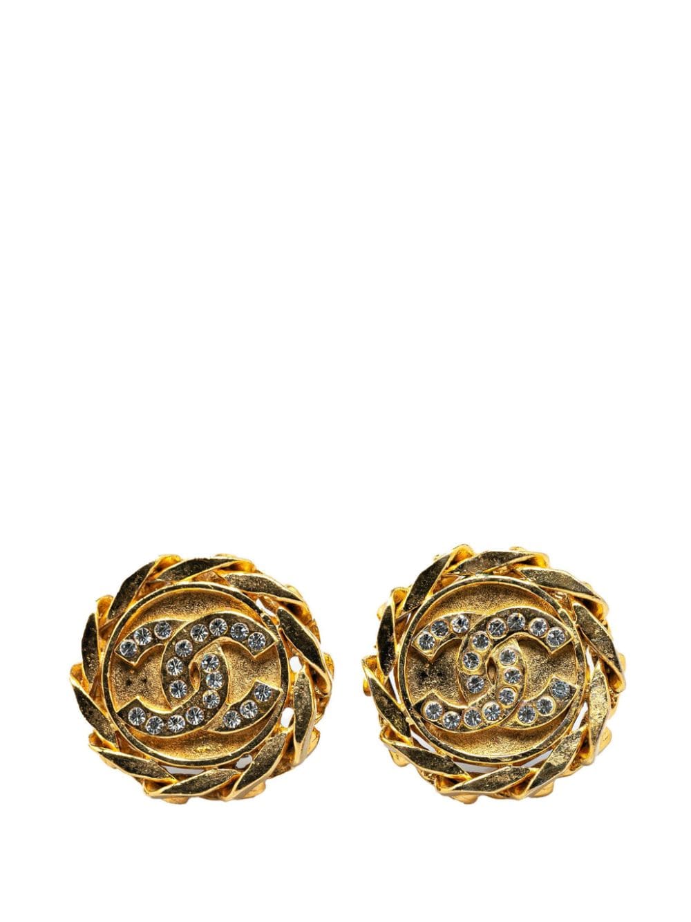 CHANEL Pre-Owned 1990-2010 Gold Plated CC Clip On costume earrings von CHANEL Pre-Owned