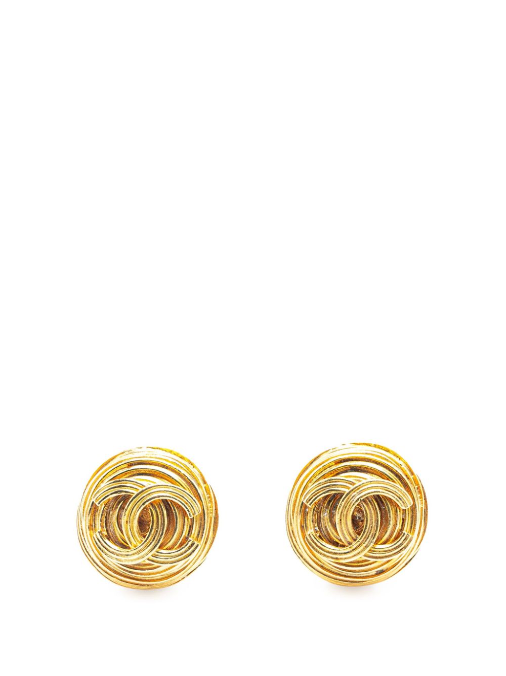 CHANEL Pre-Owned 1990-2010 Gold Plated CC Clip On costume earrings von CHANEL Pre-Owned